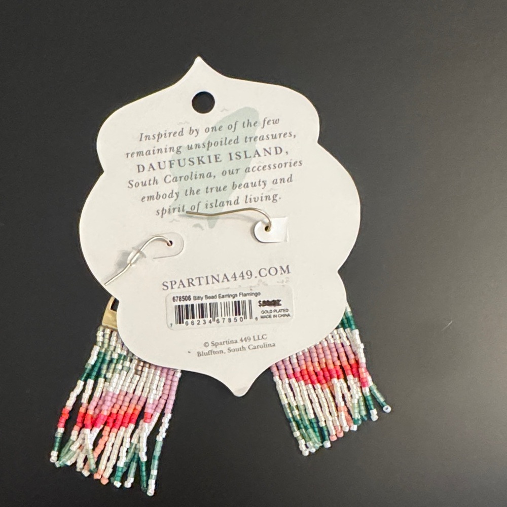 Spartina Multicolor Beaded Fringe Earrings - Picture 2 of 2